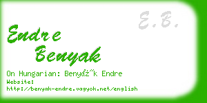 endre benyak business card